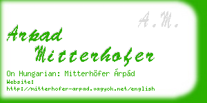 arpad mitterhofer business card