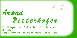 arpad mitterhofer business card